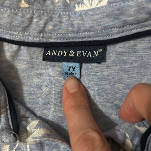 Andy & Evan Palm Tree Button Down Shirt. Boys Size 7. - Picture 3 of 3